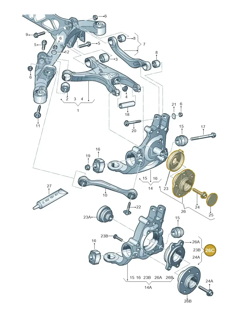 4H0498625C — Audi Q5 qu. 2.0 TDI (2012-2017) diagram 620505050, position 26C