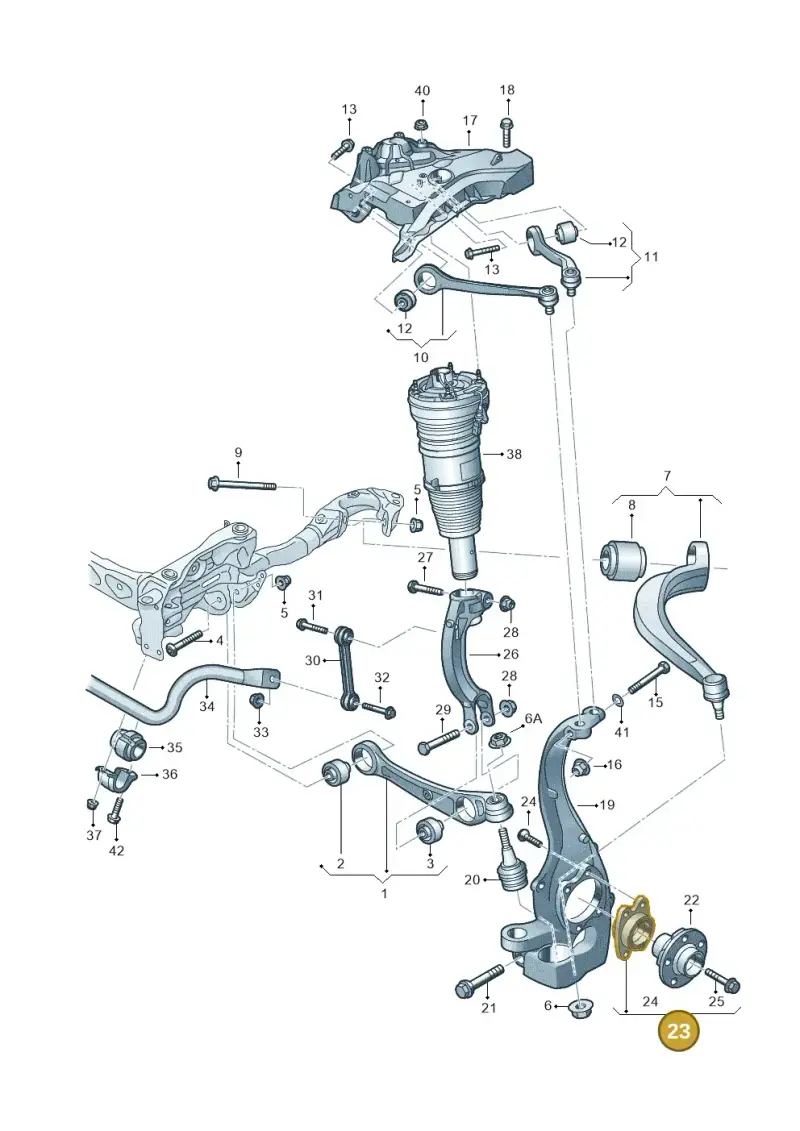 4H0498625C — Audi A8L qu. 3.0 TDI (2009-2014) diagram 696407010, position 23