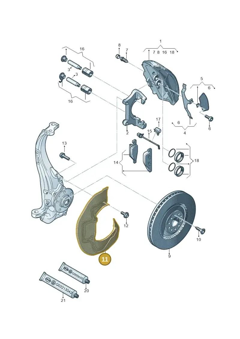 4H0615312C — Audi A7 Sportback (2014-2018) diagram 696615500, position 11