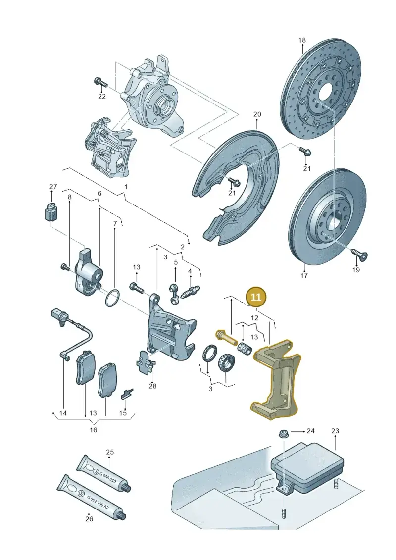 4H0615426B — Audi A8 (2013-2018) diagram 771615650, position 11