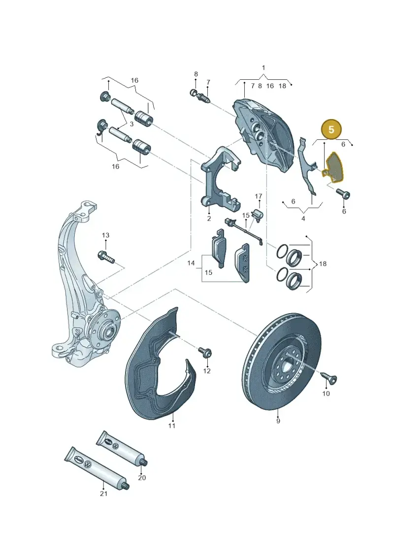4H0698618 — Audi A6 1.8 (2015-2019) diagram 696615450, position 5