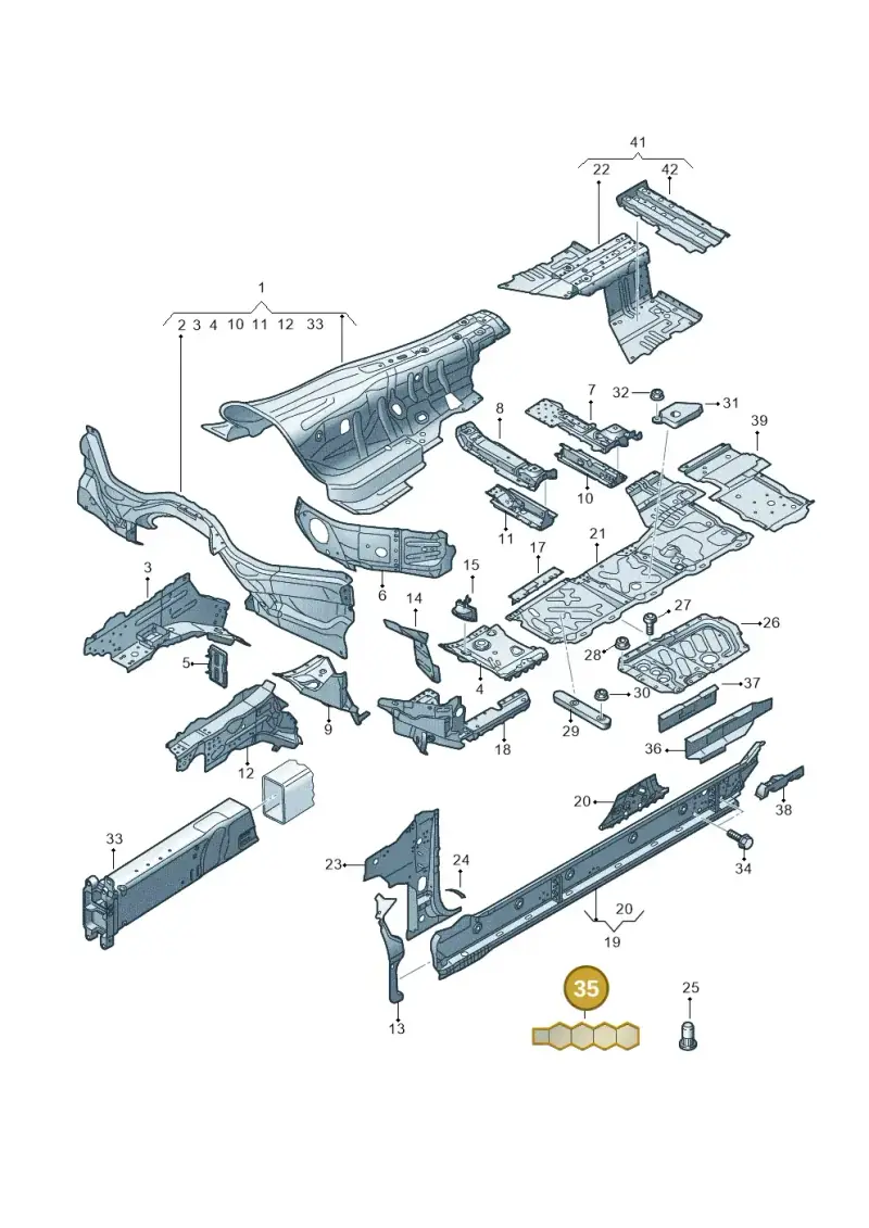 4H0804535 — Audi A8L (2017-2022) diagram 838803150, position 35