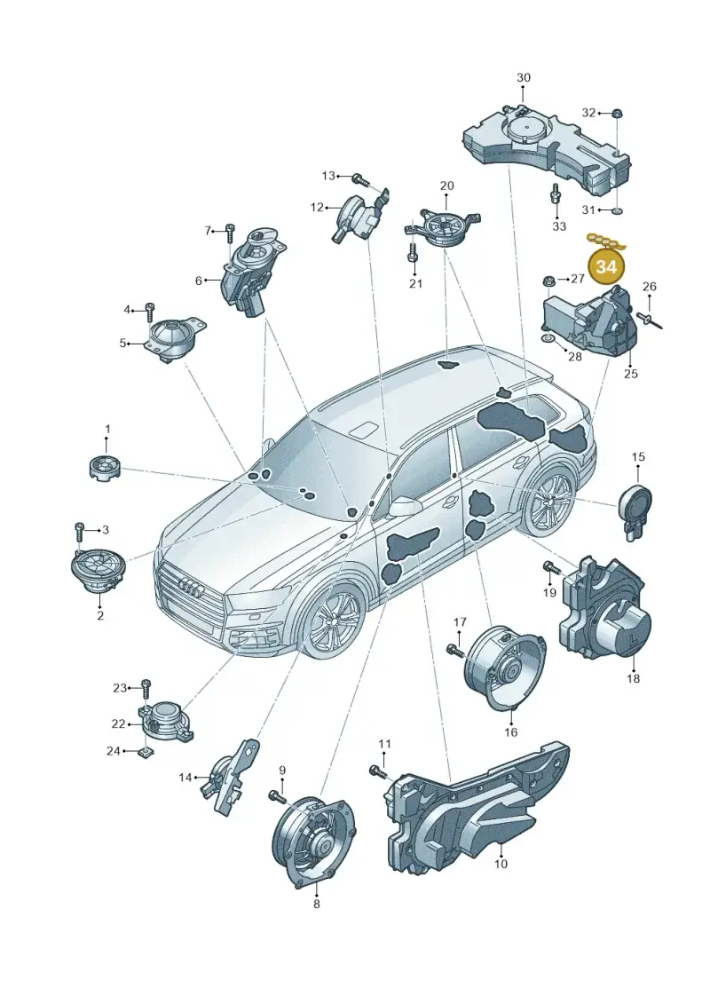 4H0804535 — Audi Q7 qu. 3.0 TDI (2015-2019) diagram 859035360, position 34