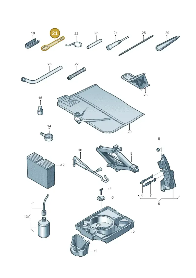 4H0805615 — Audi Q3 1.4 (2016-) diagram 855011100, position 21