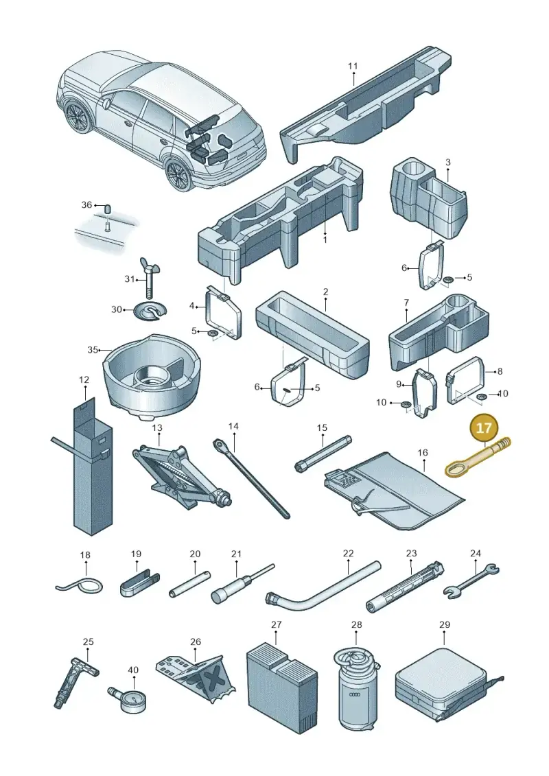 4H0805615 — Audi Q7 (2015-2025) diagram 859011100, position 17