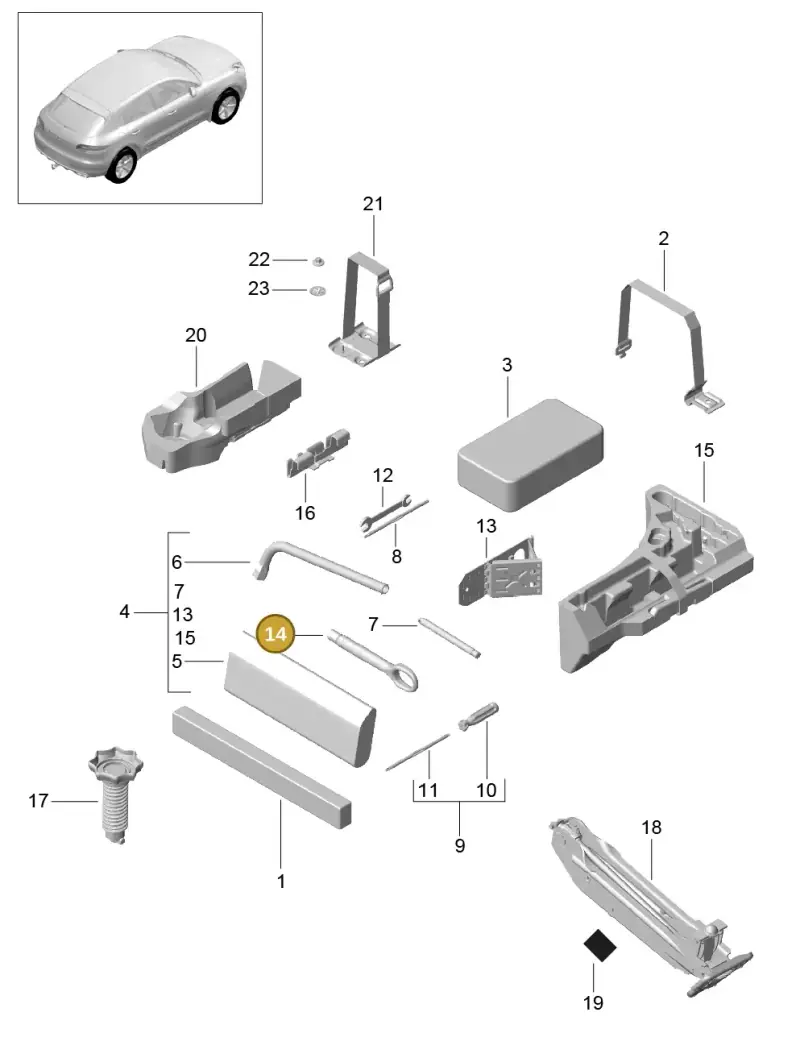 4H0805615 — Porsche Macan (2013-2018) diagram p44001000, position 14