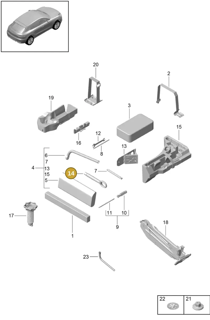 4H0805615 — Porsche Macan (2018-2022) diagram p52001000, position 14