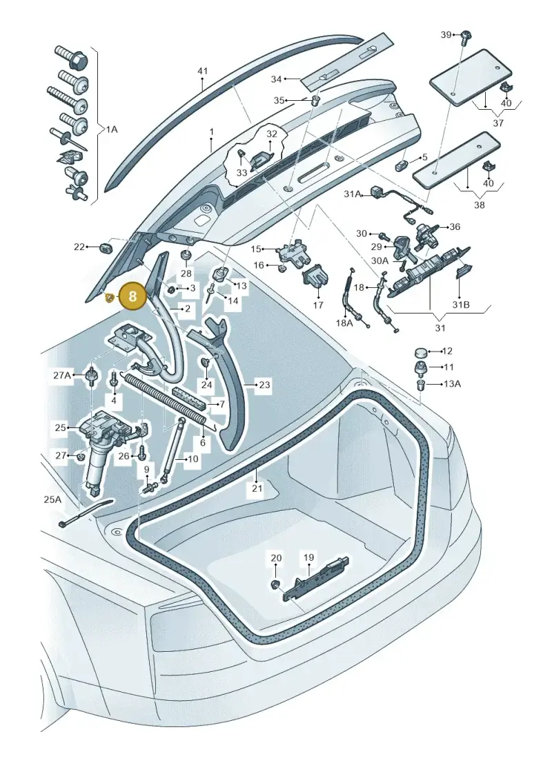 4H0827589C — Audi A8 (2013-2018) diagram 771827000, position 8