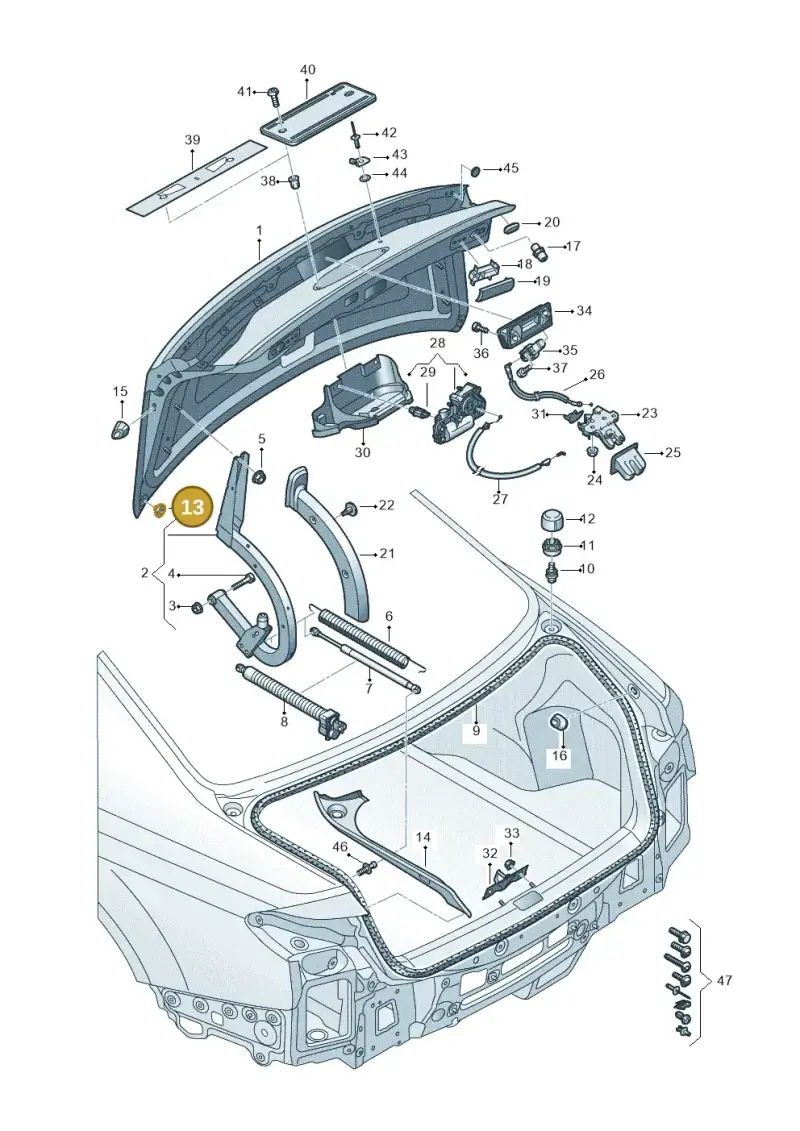 4H0827589C — Audi A8 (2017-2025) diagram 838827000, position 13