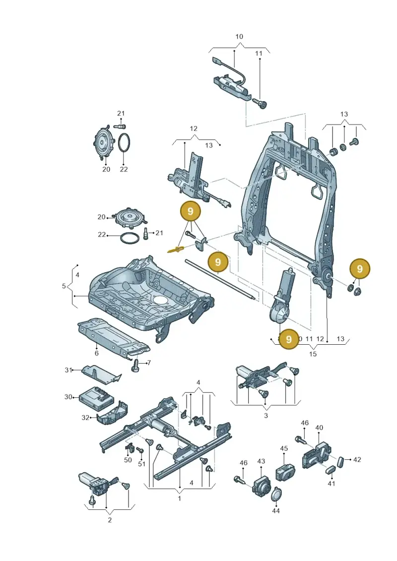 4H0898173 — Audi A6 Avant (2012-2018) diagram 696959200, position 9