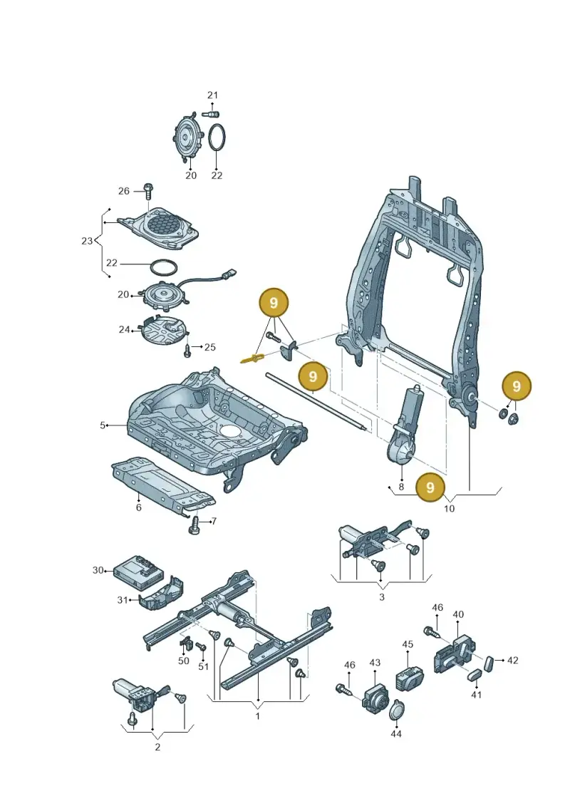 4H0898173 — Audi A7 Sportback (2014-2018) diagram 758959210, position 9