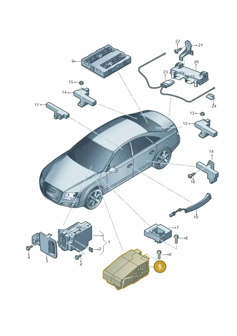4H0905852C — Audi A8L qu. 3.0 TDI (2009-2014) diagram 696909000, position 5