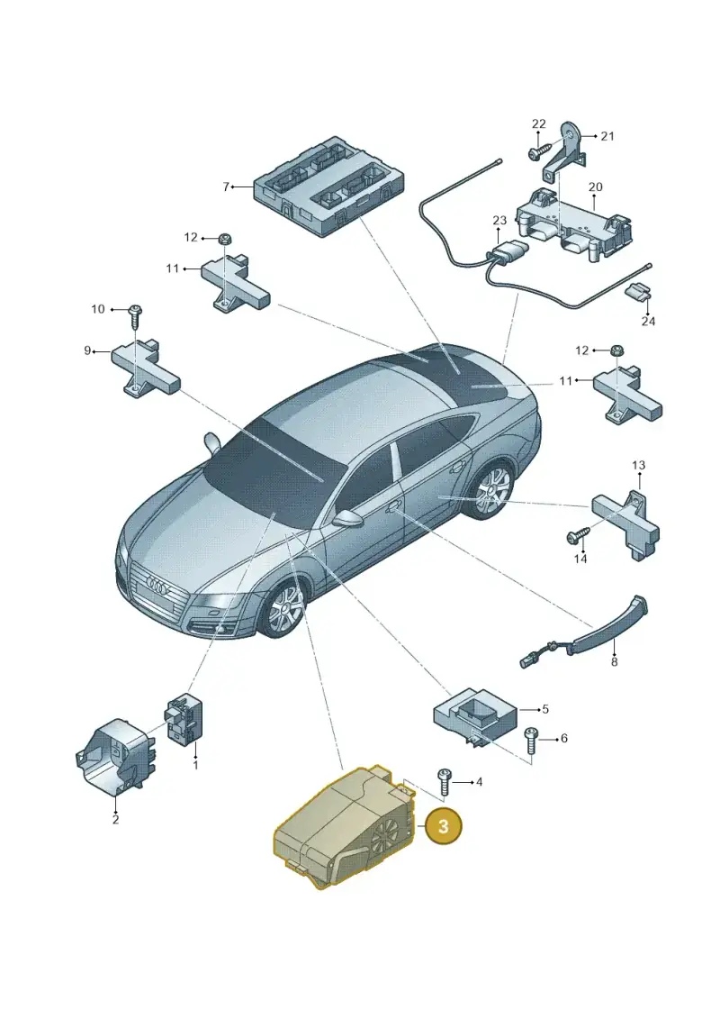 4H0905852C — Audi A7 Sportback (2014-2018) diagram 711909000, position 3
