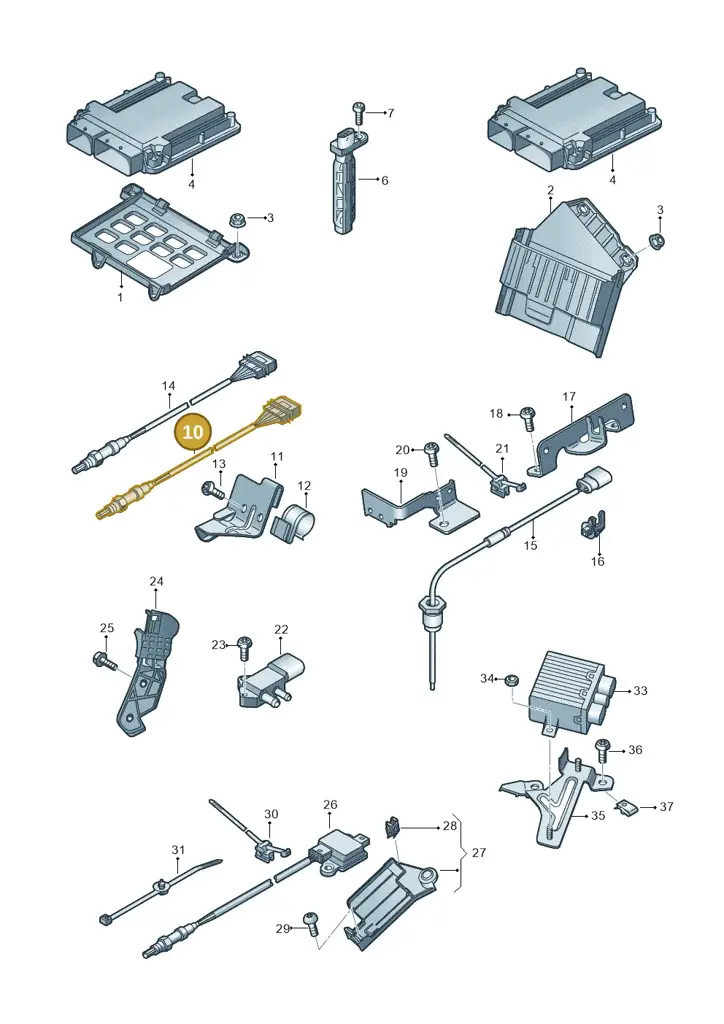 4H0906262J — Audi A8L qu. 3.0 TDI (2013-2018) diagram 771906050, position 10