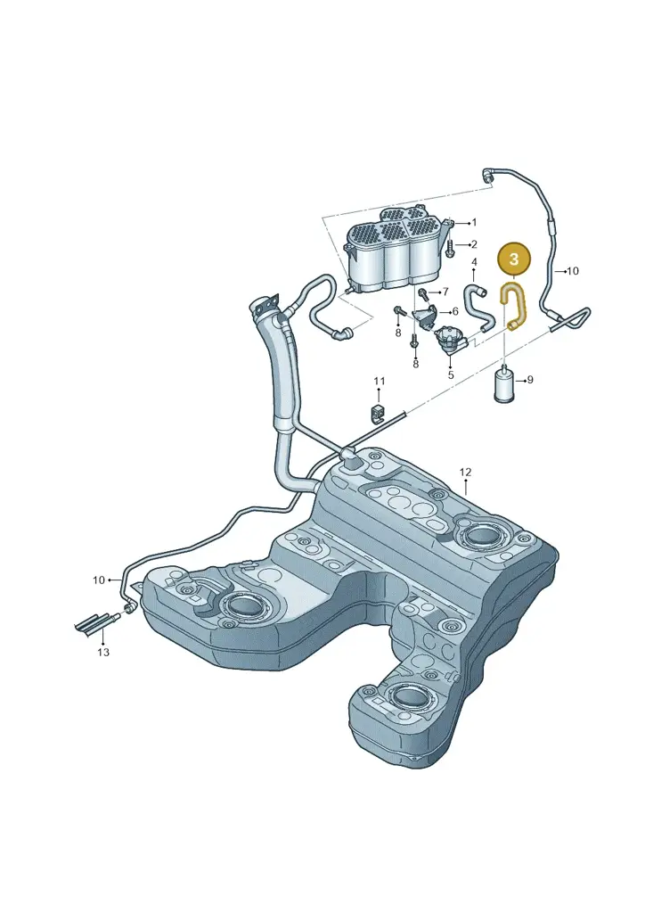 4H0906272G — Audi A8L qu. 3.0 TDI (2013-2018) diagram 696201800, position 3