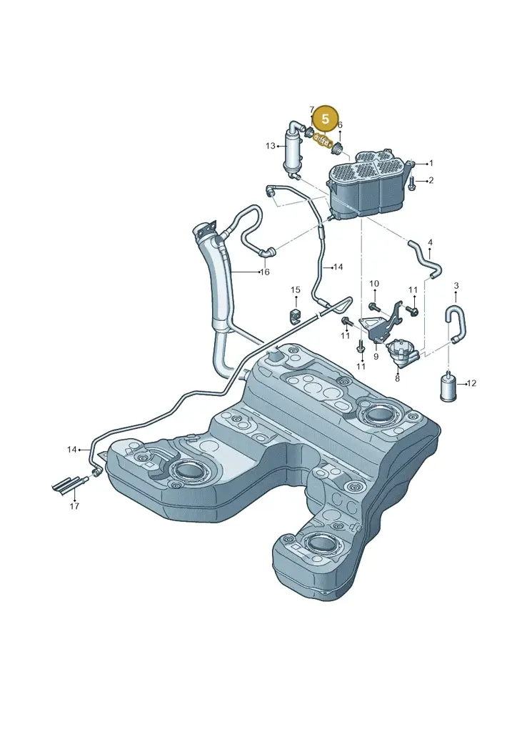 4H0906272H — Audi A8L qu. 3.0 TDI (2009-2014) diagram 696201810, position 5