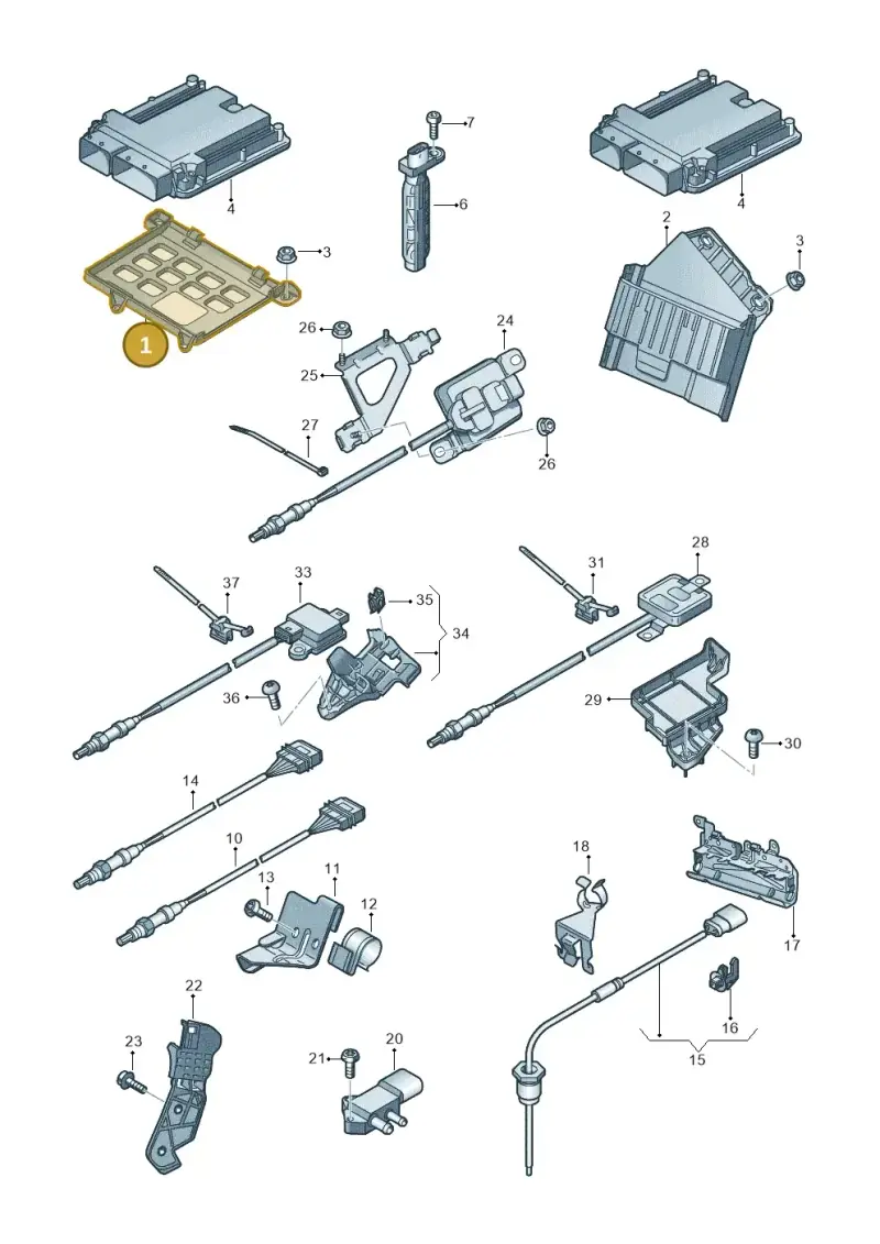 4H0906330E — Audi A8L qu. 3.0 TDI (2009-2014) diagram 696906050, position 1