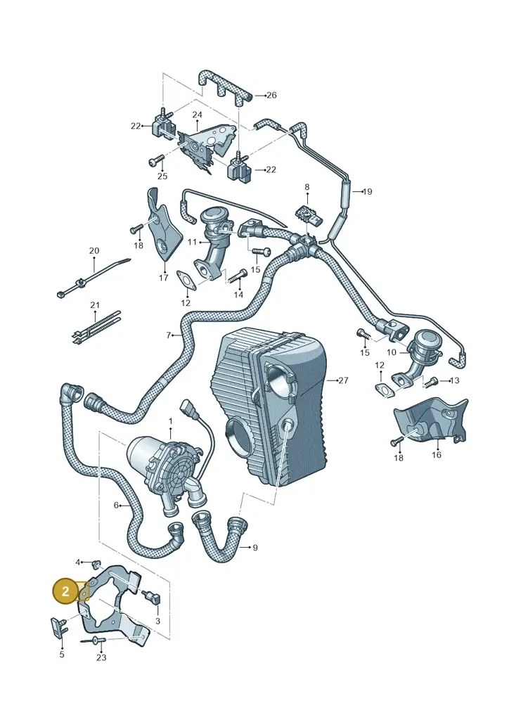 4H0906617S — Audi A8L qu. 3.0 TDI (2013-2018) diagram 693131000, position 2