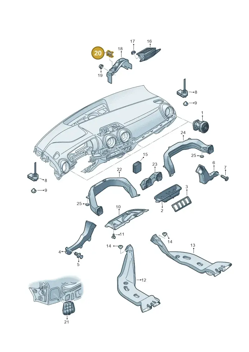 4H0907658 — Audi Q2 2.0 TDI (2016-2018) diagram 803819300, position 20