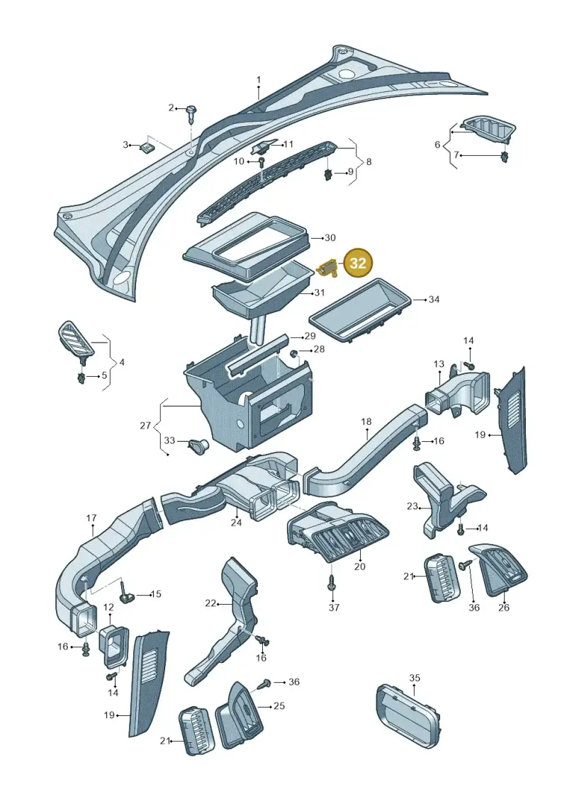 4H0907658 — Audi R8 Spyder (2015-2024) diagram 872819300, position 32