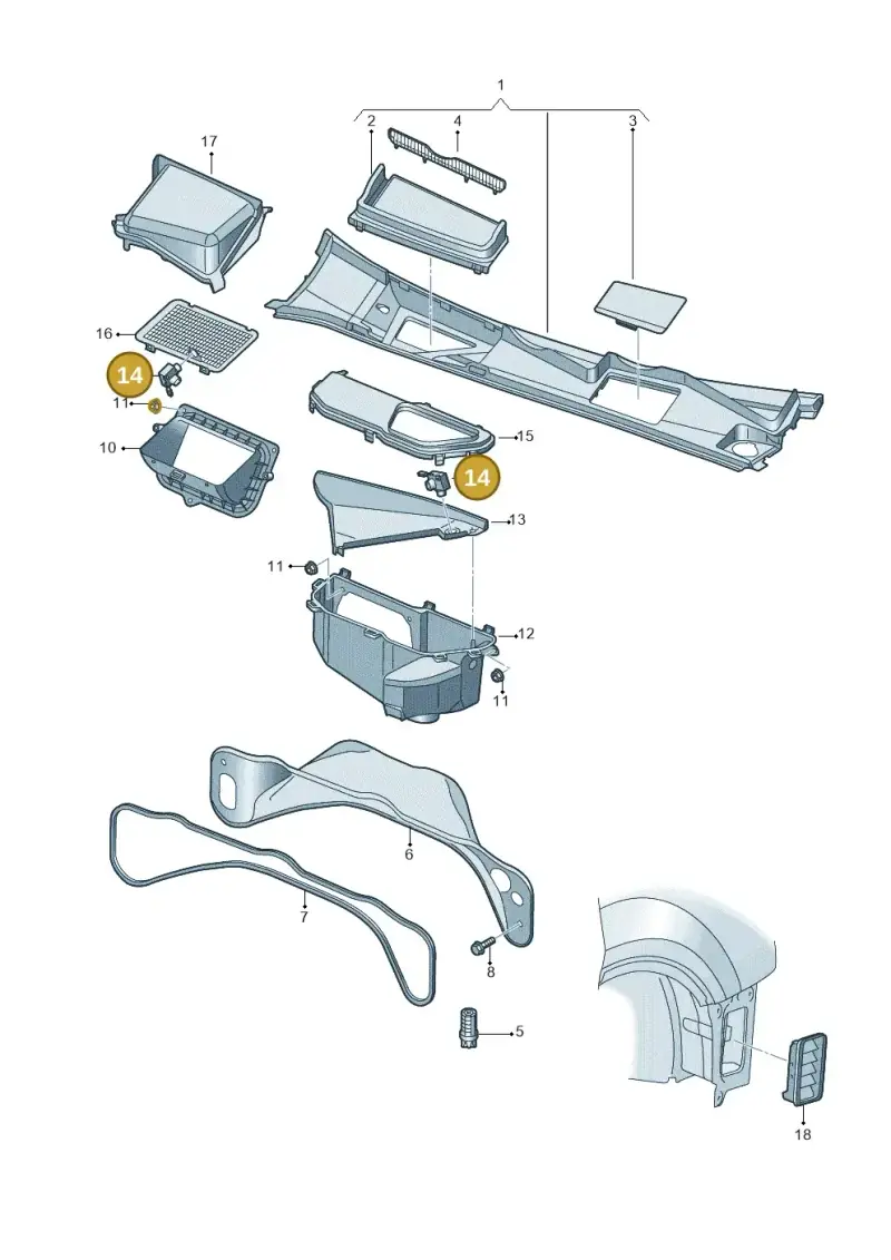 4H0907658C — Audi Q7 qu. 3.0 TDI (2015-2019) diagram 859819000, position 14