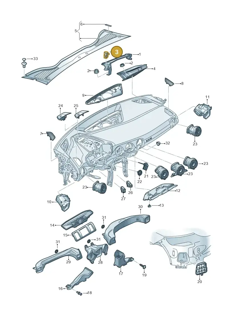 4H0907658 — Audi TTRS Coupe (2016-2023) diagram 850819300, position 3