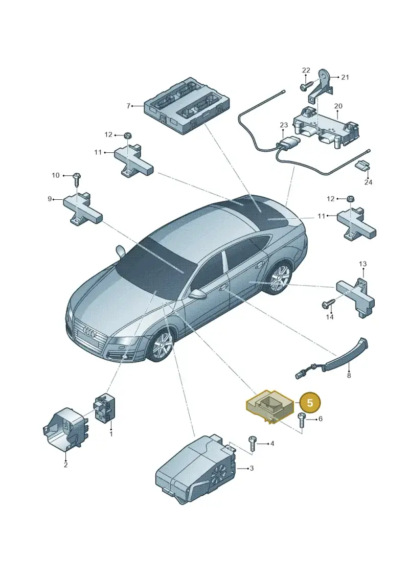 4H0907705K — Audi A7 Sportback (2014-2018) diagram 711909000, position 5