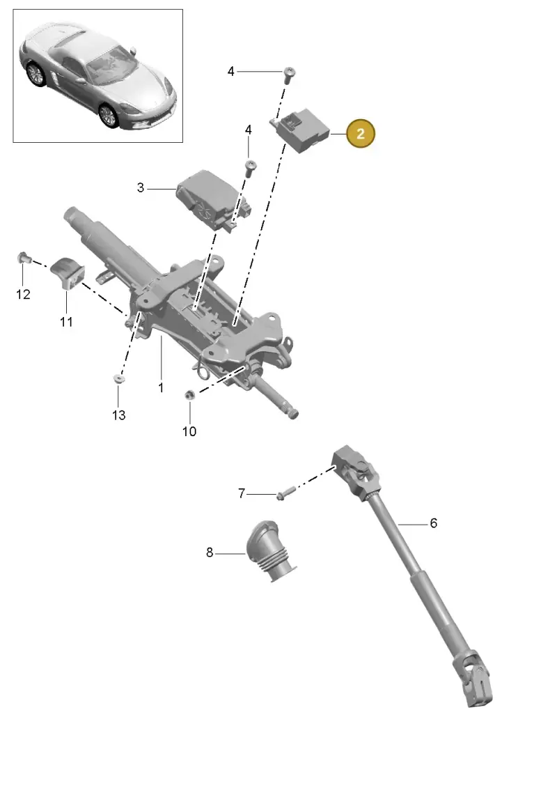 4H0907705K — Porsche Boxster (2016-2019) diagram p48403006, position 2