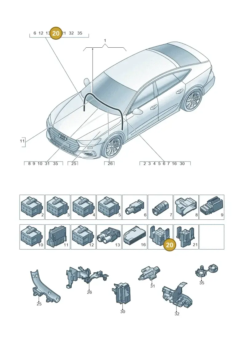 4H0937527 — Audi RS7 Sportback (2019-) diagram 435971900, position 20