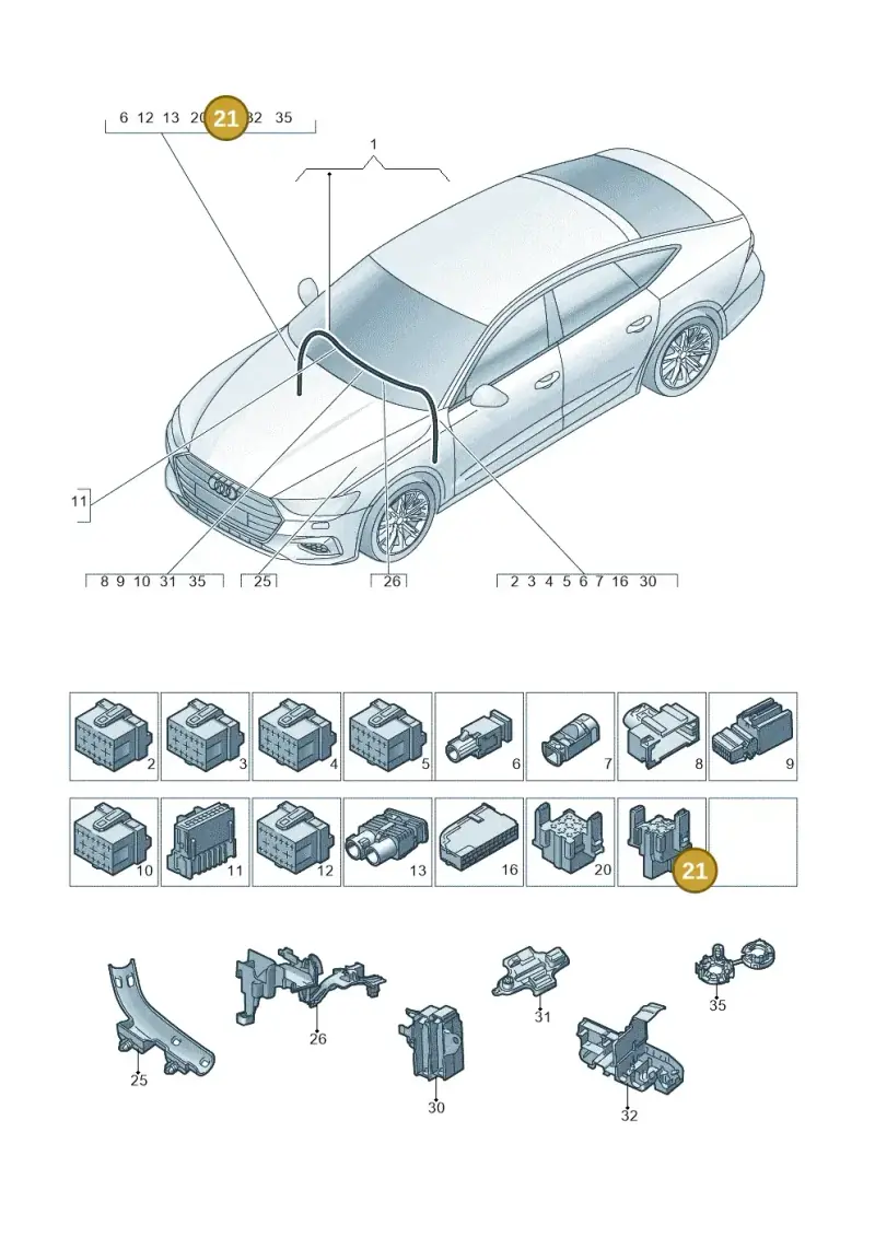 4H0937528 — Audi RS7 Sportback (2019-) diagram 435971900, position 21