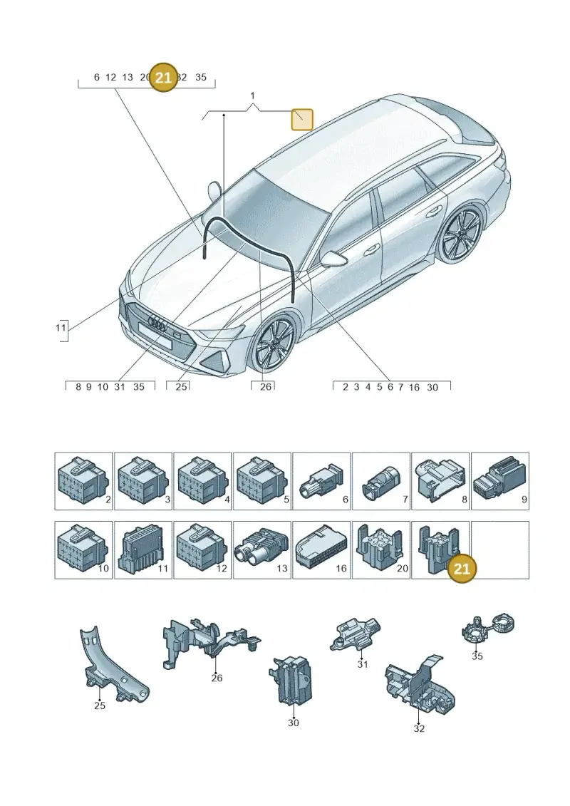 4H0937528 — Audi RS6 Avant (2019-) diagram 537971900, position 21