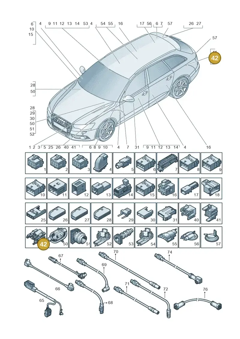 4H0937528C — Audi RS6 Avant (2013-2018) diagram 758971790, position 42