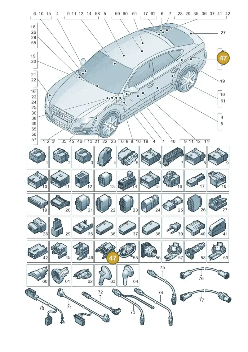 4H0937528C — Audi A7 Sportback (2014-2018) diagram 788971790, position 47