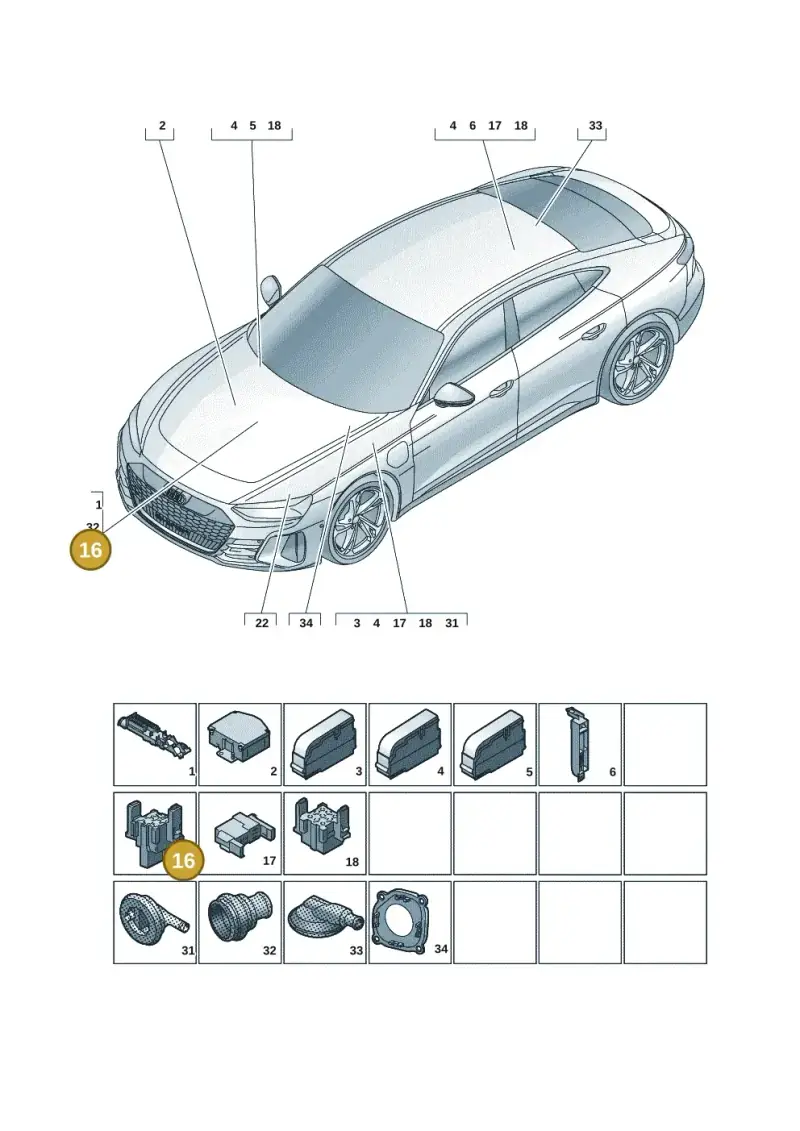 4H0937528C — Audi RS e-tron GT (2020-2020) diagram 4j1971810, position 16
