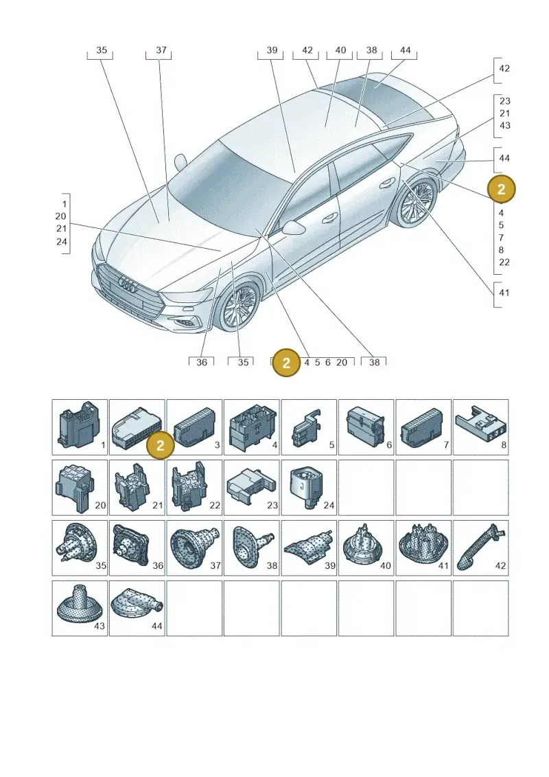 4H0941824 — Audi RS7 Sportback (2019-) diagram 435971810, position 2