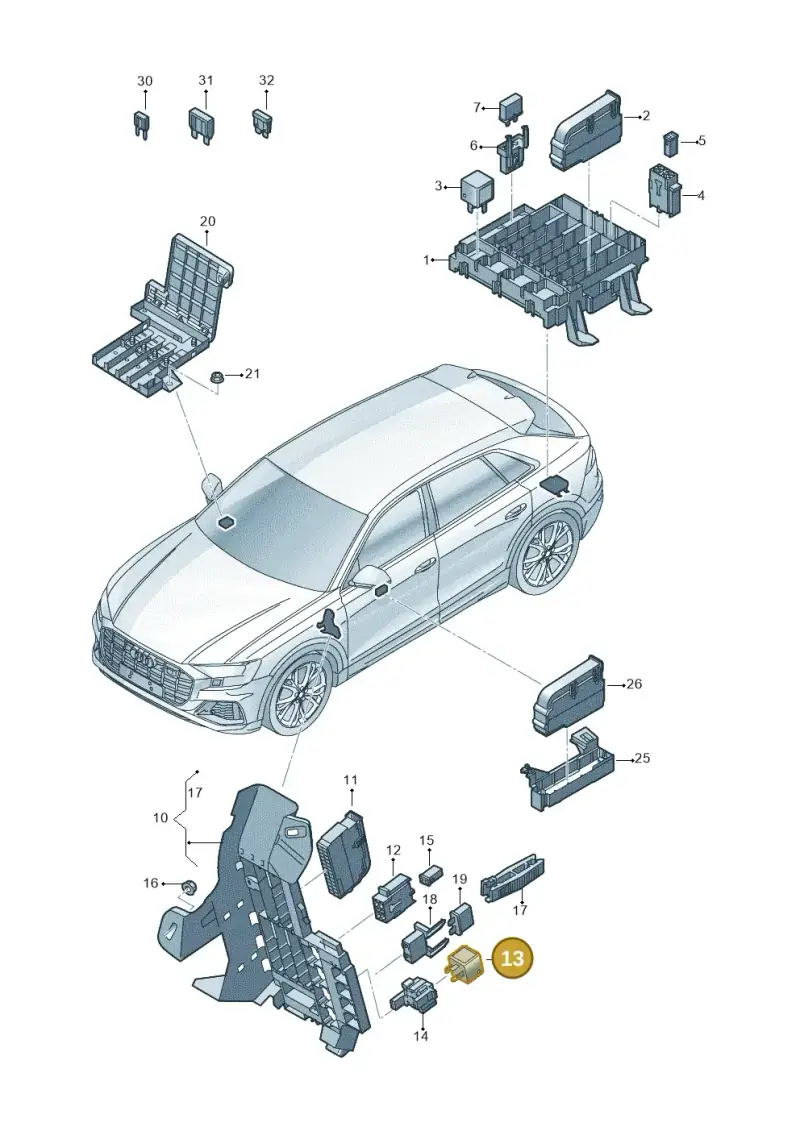 4H0951253E — Audi Q8 Quattro 3,0 (2018-) diagram 429937000, position 13