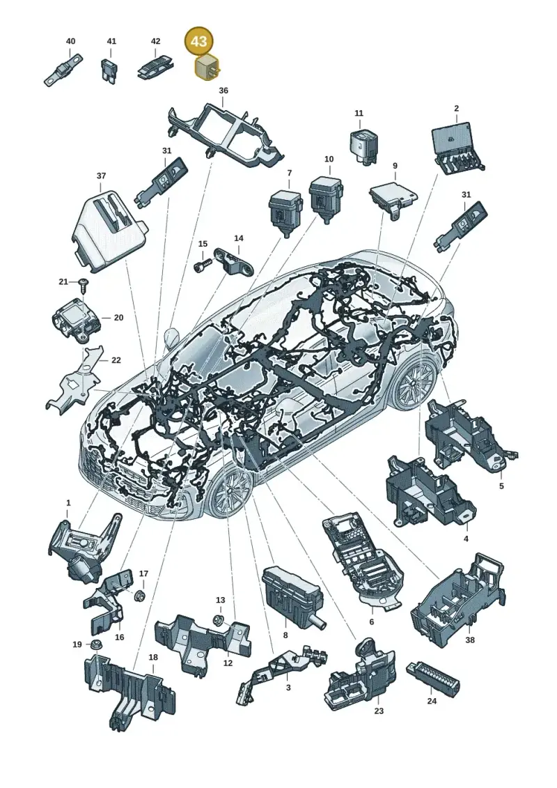 4H0951253 — Audi A5 Limo 2.0 (2024-) diagram 8wh971805, position 43