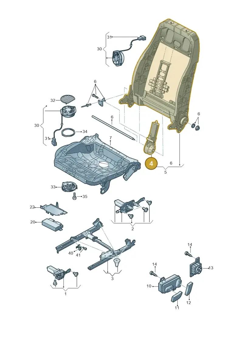 4H0959762 — Audi A7 Sportback (2014-2018) diagram 788959200, position 4