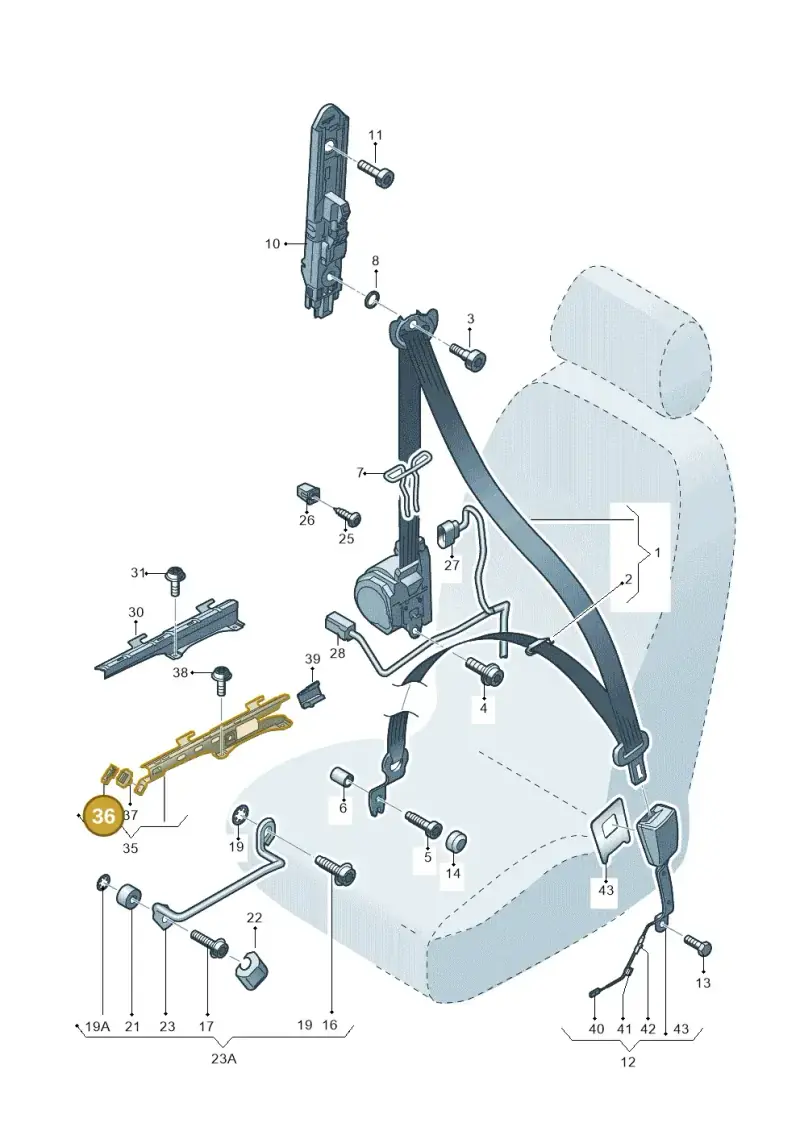 4H0972576 — Audi A3 Sportback (2016-2020) diagram 745857600, position 36