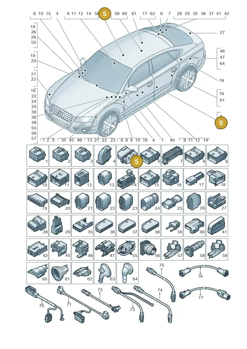 4H0972702 — Audi A7 Sportback (2014-2018) diagram 788971790, position 5