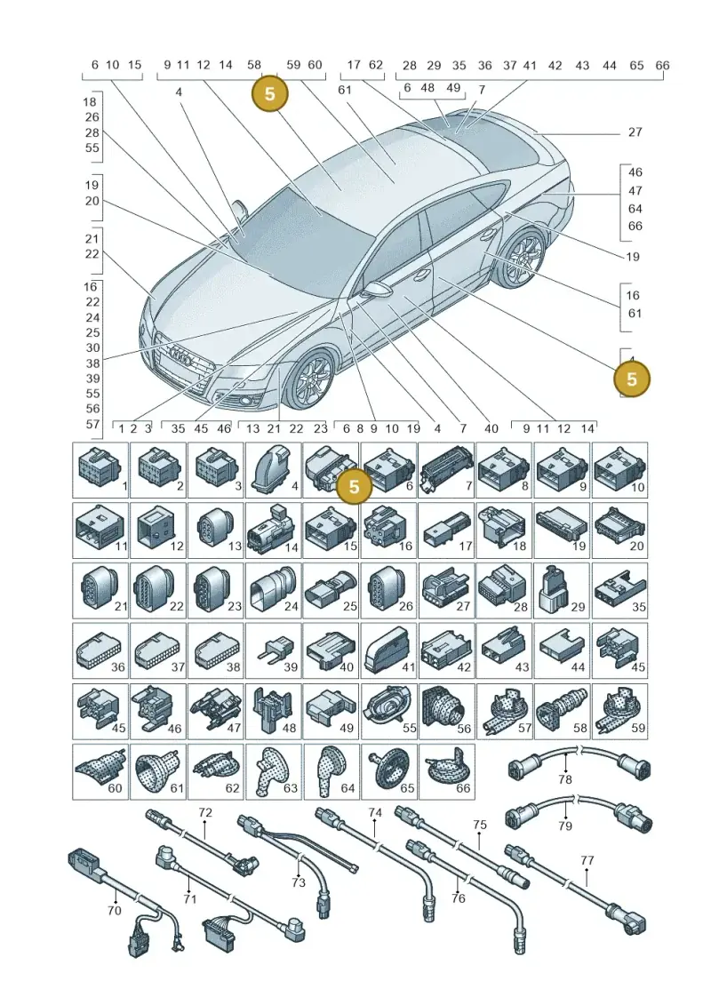 4H0972702 — Audi A6 (2014-2018) diagram 798971790, position 5