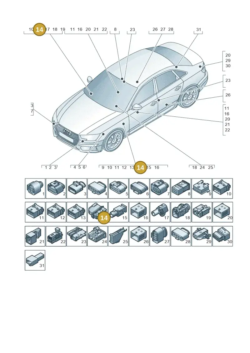 4H0972702 — Audi A4 (2015-2025) diagram 849971790, position 14