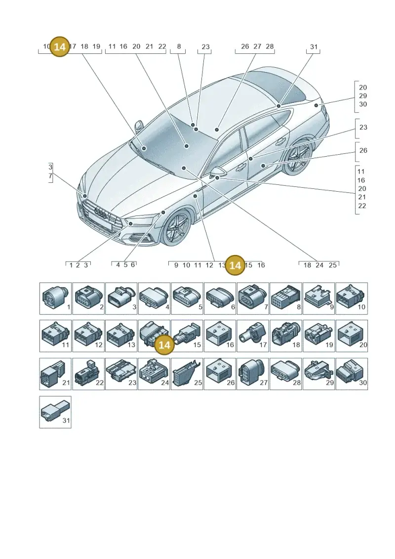 4H0972702 — Audi RS5 Sportback (2017-2025) diagram 897971790, position 14