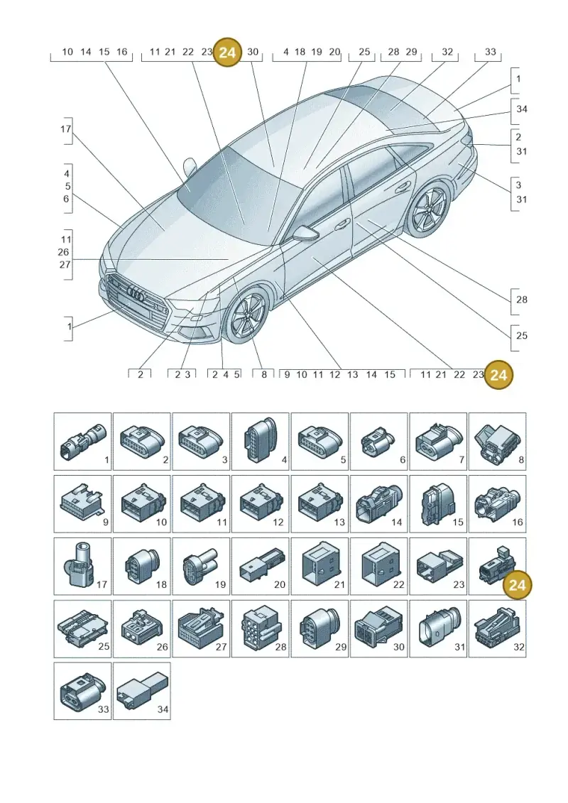 4H0972773A — Audi A6 (2018-2025) diagram 430971820, position 24