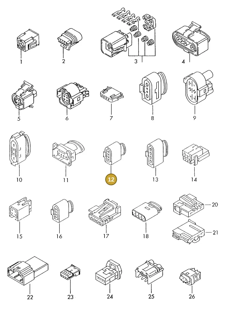 4H0973704C — Volkswagen 1J0 platform diagram 198970510, position 12