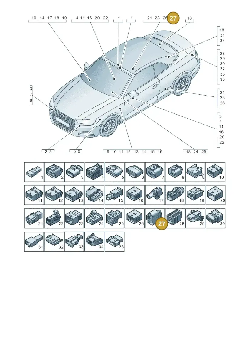 4H0973713C — Audi A5 Cabriolet (2016-2025) diagram 848971790, position 27