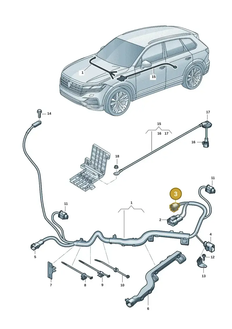4H0973713D — Volkswagen Touareg (2017-2025) diagram 439971075, position 3