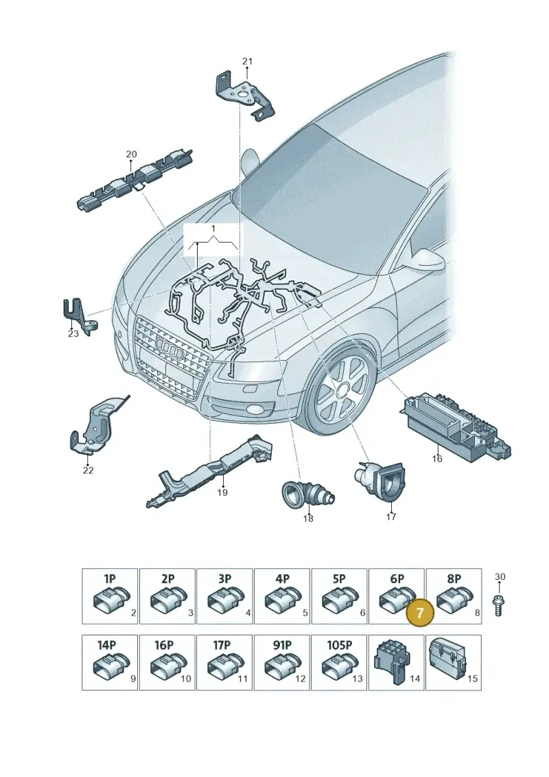 4H0973713H — Audi A4L 2.0 (2008-2012) diagram 736971450, position 7