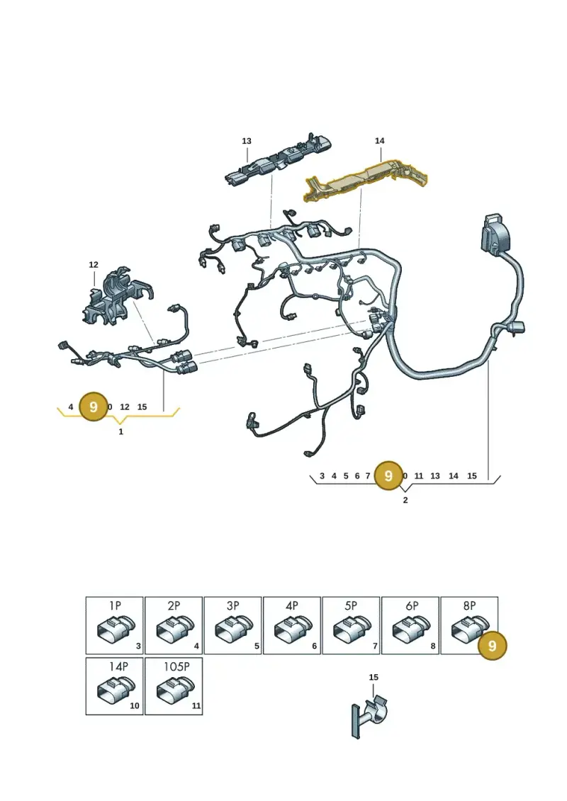4H0973714B — Audi A3 Sportback (2019-2021) diagram 596971266, position 9