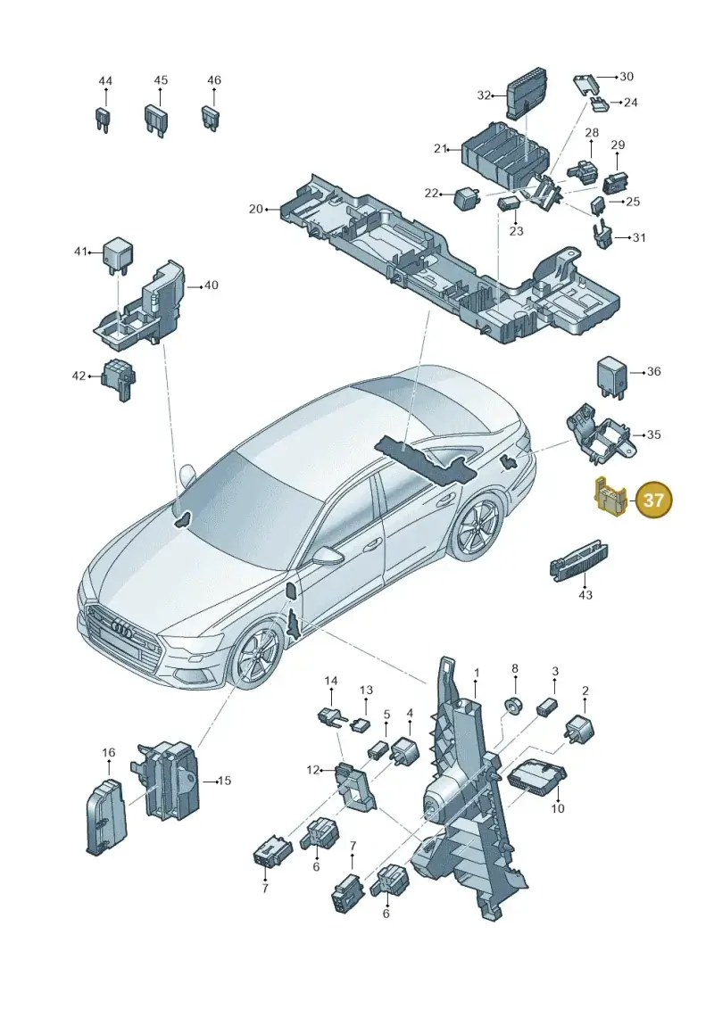 4H1937527 — Audi A6 2.0 (2018-) diagram 430937000, position 37